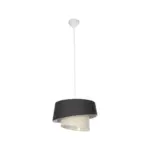 GLOBOSTAR® ALINA 203-0131 Μοντέρνο Κρεμαστό Φωτιστικό Οροφής με Ντουί 1 x E27 AC 220-240V IP20 - Μαύρο & Μπεζ - Μ30 x Π30 x Υ20cm - Image 4