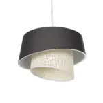 GLOBOSTAR® ALINA 203-0131 Μοντέρνο Κρεμαστό Φωτιστικό Οροφής με Ντουί 1 x E27 AC 220-240V IP20 - Μαύρο & Μπεζ - Μ30 x Π30 x Υ20cm - Image 6