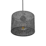 GLOBOSTAR® CLAIRIE 203-0133 Μοντέρνο Κρεμαστό Φωτιστικό Οροφής με Ντουί 1 x E27 AC 220-240V IP20 - Μαύρο & Λευκό - Μ22 x Π22 x Υ18cm - Image 6
