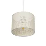 GLOBOSTAR® CLAIRIE 203-0134 Μοντέρνο Κρεμαστό Φωτιστικό Οροφής με Ντουί 1 x E27 AC 220-240V IP20 - Μπεζ - Μ22 x Π22 x Υ18cm - Image 6
