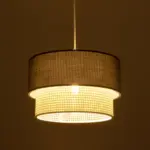 GLOBOSTAR® SISSIE 203-0140 Μοντέρνο Κρεμαστό Φωτιστικό Οροφής με Ντουί 1 x E27 AC 220-240V IP20 - Μαύρο & Μπεζ - Μ30 x Π30 x Υ23cm - Image 3