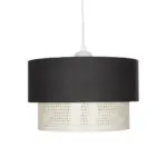 GLOBOSTAR® SISSIE 203-0140 Μοντέρνο Κρεμαστό Φωτιστικό Οροφής με Ντουί 1 x E27 AC 220-240V IP20 - Μαύρο & Μπεζ - Μ30 x Π30 x Υ23cm - Image 5