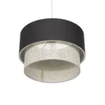 GLOBOSTAR® SISSIE 203-0140 Μοντέρνο Κρεμαστό Φωτιστικό Οροφής με Ντουί 1 x E27 AC 220-240V IP20 - Μαύρο & Μπεζ - Μ30 x Π30 x Υ23cm - Image 6