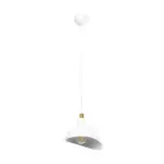 GLOBOSTAR® RIVE 203-0141 Μοντέρνο Κρεμαστό Φωτιστικό Οροφής με Ντουί 1 x E27 AC 220-240V IP20 - Λευκό & Χρυσό - Μ22 x Π20 x Υ22cm - Image 4