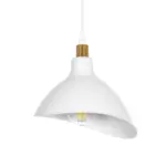 GLOBOSTAR® RIVE 203-0141 Μοντέρνο Κρεμαστό Φωτιστικό Οροφής με Ντουί 1 x E27 AC 220-240V IP20 - Λευκό & Χρυσό - Μ22 x Π20 x Υ22cm - Image 5