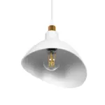 GLOBOSTAR® RIVE 203-0141 Μοντέρνο Κρεμαστό Φωτιστικό Οροφής με Ντουί 1 x E27 AC 220-240V IP20 - Λευκό & Χρυσό - Μ22 x Π20 x Υ22cm - Image 6