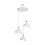 GLOBOSTAR® RIVE 203-0142 Μοντέρνο Κρεμαστό Φωτιστικό Οροφής με Ντουί 3 x E27 AC 220-240V IP20 - Λευκό & Χρυσό - Μ40 x Π40 x Υ65cm - Image 4