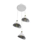GLOBOSTAR® RIVE 203-0142 Μοντέρνο Κρεμαστό Φωτιστικό Οροφής με Ντουί 3 x E27 AC 220-240V IP20 - Λευκό & Χρυσό - Μ40 x Π40 x Υ65cm - Image 5