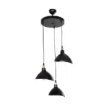 GLOBOSTAR® RIVE 203-0144 Μοντέρνο Κρεμαστό Φωτιστικό Οροφής με Ντουί 3 x E27 AC 220-240V IP20 - Μάυρο & Χάλκινο - Μ40 x Π40 x Υ65cm - Image 4