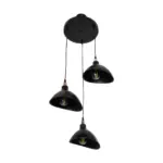 GLOBOSTAR® RIVE 203-0144 Μοντέρνο Κρεμαστό Φωτιστικό Οροφής με Ντουί 3 x E27 AC 220-240V IP20 - Μάυρο & Χάλκινο - Μ40 x Π40 x Υ65cm - Image 5