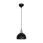 GLOBOSTAR® ΗUT 203-0145 Μοντέρνο Κρεμαστό Φωτιστικό Οροφής με Ντουί 1 x E27 AC 220-240V IP20 - Μάυρο & Χάλκινο - Μ18 x Π18 x Υ18cm - Image 4