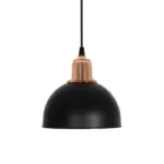 GLOBOSTAR® ΗUT 203-0145 Μοντέρνο Κρεμαστό Φωτιστικό Οροφής με Ντουί 1 x E27 AC 220-240V IP20 - Μάυρο & Χάλκινο - Μ18 x Π18 x Υ18cm - Image 5
