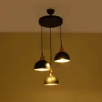 GLOBOSTAR® ΗUT 203-0146 Μοντέρνο Κρεμαστό Φωτιστικό Οροφής με Ντουί 3 x E27 AC 220-240V IP20 - Μάυρο & Χάλκινο - Μ40 x Π40 x Υ40cm - Image 3