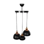 GLOBOSTAR® ΗUT 203-0146 Μοντέρνο Κρεμαστό Φωτιστικό Οροφής με Ντουί 3 x E27 AC 220-240V IP20 - Μάυρο & Χάλκινο - Μ40 x Π40 x Υ40cm - Image 6