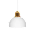 GLOBOSTAR® ΗUT 203-0147 Μοντέρνο Κρεμαστό Φωτιστικό Οροφής με Ντουί 1 x E27 AC 220-240V IP20 - Λευκό & Χρυσό - Μ18 x Π18 x Υ18cm - Image 5