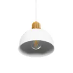 GLOBOSTAR® ΗUT 203-0147 Μοντέρνο Κρεμαστό Φωτιστικό Οροφής με Ντουί 1 x E27 AC 220-240V IP20 - Λευκό & Χρυσό - Μ18 x Π18 x Υ18cm - Image 6
