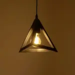 GLOBOSTAR® TRIANGLE 203-0159 Μοντέρνο Κρεμαστό Φωτιστικό Οροφής με Ντουί 1 x E27 AC 220-240V IP20 - Μάυρο - Μ24 x Π24 x Υ22cm - Image 3