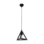 GLOBOSTAR® TRIANGLE 203-0159 Μοντέρνο Κρεμαστό Φωτιστικό Οροφής με Ντουί 1 x E27 AC 220-240V IP20 - Μάυρο - Μ24 x Π24 x Υ22cm - Image 4