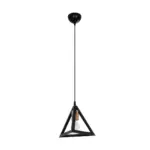 GLOBOSTAR® TRIANGLE 203-0161 Μοντέρνο Κρεμαστό Φωτιστικό Οροφής με Ντουί 1 x E27 AC 220-240V IP20 - Μάυρο & Χάλκινο - Μ24 x Π24 x Υ22cm - Image 4