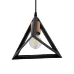 GLOBOSTAR® TRIANGLE 203-0161 Μοντέρνο Κρεμαστό Φωτιστικό Οροφής με Ντουί 1 x E27 AC 220-240V IP20 - Μάυρο & Χάλκινο - Μ24 x Π24 x Υ22cm - Image 6