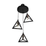 GLOBOSTAR® TRIANGLE 203-0162 Μοντέρνο Κρεμαστό Φωτιστικό Οροφής με Ντουί 3 x E27 AC 220-240V IP20 - Μάυρο & Χάλκινο - Μ67 x Π67 x Υ50cm - Image 5