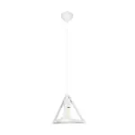 GLOBOSTAR® TRIANGLE 203-0163 Μοντέρνο Κρεμαστό Φωτιστικό Οροφής με Ντουί 1 x E27 AC 220-240V IP20 - Λευκό - Μ24 x Π24 x Υ22cm - Image 4