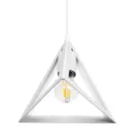 GLOBOSTAR® TRIANGLE 203-0163 Μοντέρνο Κρεμαστό Φωτιστικό Οροφής με Ντουί 1 x E27 AC 220-240V IP20 - Λευκό - Μ24 x Π24 x Υ22cm - Image 6