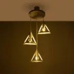 GLOBOSTAR® TRIANGLE 203-0164 Μοντέρνο Κρεμαστό Φωτιστικό Οροφής με Ντουί 3 x E27 AC 220-240V IP20 - Λευκό - Μ67 x Π67 x Υ50cm - Image 3