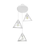 GLOBOSTAR® TRIANGLE 203-0164 Μοντέρνο Κρεμαστό Φωτιστικό Οροφής με Ντουί 3 x E27 AC 220-240V IP20 - Λευκό - Μ67 x Π67 x Υ50cm - Image 5