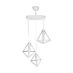 GLOBOSTAR® TRIANGLE 203-0164 Μοντέρνο Κρεμαστό Φωτιστικό Οροφής με Ντουί 3 x E27 AC 220-240V IP20 - Λευκό - Μ67 x Π67 x Υ50cm - Image 6