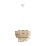 GLOBOSTAR® SIERA 203-0168 Μοντέρνο Κρεμαστό Φωτιστικό Οροφής με Ντουί 1 x E27 AC 220-240V IP20 - Μπεζ & Χρυσό - Μ38 x Π38 x Υ26cm - Image 4