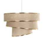 GLOBOSTAR® SIERA 203-0168 Μοντέρνο Κρεμαστό Φωτιστικό Οροφής με Ντουί 1 x E27 AC 220-240V IP20 - Μπεζ & Χρυσό - Μ38 x Π38 x Υ26cm - Image 5