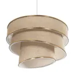 GLOBOSTAR® SIERA 203-0168 Μοντέρνο Κρεμαστό Φωτιστικό Οροφής με Ντουί 1 x E27 AC 220-240V IP20 - Μπεζ & Χρυσό - Μ38 x Π38 x Υ26cm - Image 6