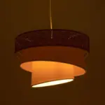 GLOBOSTAR® SIERA 203-0169 Μοντέρνο Κρεμαστό Φωτιστικό Οροφής με Ντουί 1 x E27 AC 220-240V IP20 - Καφέ & Μπεζ - Μ38 x Π38 x Υ26cm - Image 3