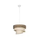 GLOBOSTAR® SIERA 203-0169 Μοντέρνο Κρεμαστό Φωτιστικό Οροφής με Ντουί 1 x E27 AC 220-240V IP20 - Καφέ & Μπεζ - Μ38 x Π38 x Υ26cm - Image 4