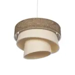 GLOBOSTAR® SIERA 203-0169 Μοντέρνο Κρεμαστό Φωτιστικό Οροφής με Ντουί 1 x E27 AC 220-240V IP20 - Καφέ & Μπεζ - Μ38 x Π38 x Υ26cm - Image 6