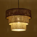 GLOBOSTAR® LEVEL 203-0171 Μοντέρνο Κρεμαστό Φωτιστικό Οροφής με Ντουί 1 x E27 AC 220-240V IP20 - Καφέ - Μ39 x Π39 x Υ30cm - Image 3