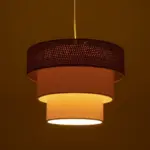 GLOBOSTAR® LEVEL 203-0172 Μοντέρνο Κρεμαστό Φωτιστικό Οροφής με Ντουί 1 x E27 AC 220-240V IP20 - Καφέ & Μπεζ - Μ38 x Π38 x Υ30cm - Image 3