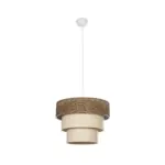 GLOBOSTAR® LEVEL 203-0172 Μοντέρνο Κρεμαστό Φωτιστικό Οροφής με Ντουί 1 x E27 AC 220-240V IP20 - Καφέ & Μπεζ - Μ38 x Π38 x Υ30cm - Image 4
