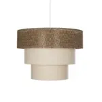 GLOBOSTAR® LEVEL 203-0172 Μοντέρνο Κρεμαστό Φωτιστικό Οροφής με Ντουί 1 x E27 AC 220-240V IP20 - Καφέ & Μπεζ - Μ38 x Π38 x Υ30cm - Image 5