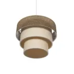 GLOBOSTAR® LEVEL 203-0172 Μοντέρνο Κρεμαστό Φωτιστικό Οροφής με Ντουί 1 x E27 AC 220-240V IP20 - Καφέ & Μπεζ - Μ38 x Π38 x Υ30cm - Image 6