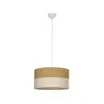 GLOBOSTAR® LIVA 203-0173 Μοντέρνο Κρεμαστό Φωτιστικό Οροφής με Ντουί 1 x E27 AC 220-240V IP20 - Καφέ & Μπεζ - Μ38 x Π38 x Υ20cm - Image 4