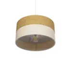 GLOBOSTAR® LIVA 203-0173 Μοντέρνο Κρεμαστό Φωτιστικό Οροφής με Ντουί 1 x E27 AC 220-240V IP20 - Καφέ & Μπεζ - Μ38 x Π38 x Υ20cm - Image 6