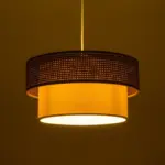 GLOBOSTAR® LIVA 203-0175 Μοντέρνο Κρεμαστό Φωτιστικό Οροφής με Ντουί 1 x E27 AC 220-240V IP20 - Καφέ & Μπεζ - Μ38 x Π38 x Υ30cm - Image 3