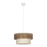 GLOBOSTAR® LIVA 203-0175 Μοντέρνο Κρεμαστό Φωτιστικό Οροφής με Ντουί 1 x E27 AC 220-240V IP20 - Καφέ & Μπεζ - Μ38 x Π38 x Υ30cm - Image 4