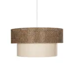 GLOBOSTAR® LIVA 203-0175 Μοντέρνο Κρεμαστό Φωτιστικό Οροφής με Ντουί 1 x E27 AC 220-240V IP20 - Καφέ & Μπεζ - Μ38 x Π38 x Υ30cm - Image 5