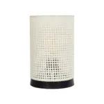 GLOBOSTAR® CYLINDER 203-0184 Μοντέρνο Επιτραπέζιο Φωτιστικό Πορτατίφ με Ντουί 1 x E27 AC 220-240V IP20 - Μαύρο & Λευκό - Μ14 x Π14 x Υ22cm - Image 4