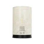 GLOBOSTAR® CYLINDER 203-0184 Μοντέρνο Επιτραπέζιο Φωτιστικό Πορτατίφ με Ντουί 1 x E27 AC 220-240V IP20 - Μαύρο & Λευκό - Μ14 x Π14 x Υ22cm - Image 5