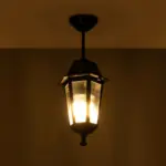 GLOBOSTAR® VITRO 203-0189 Vintage Φωτιστικό Οροφής με Ντουί 1 x E27 AC 220-240V IP44 - Μαύρο - Μ17 x Π17 x Υ28cm - Image 3