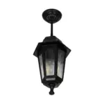 GLOBOSTAR® VITRO 203-0189 Vintage Φωτιστικό Οροφής με Ντουί 1 x E27 AC 220-240V IP44 - Μαύρο - Μ17 x Π17 x Υ28cm - Image 5